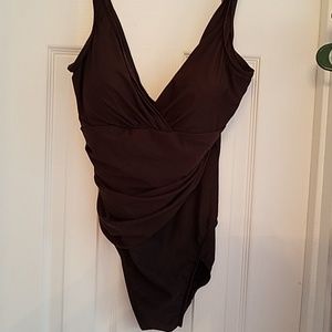 1 piece swimsuit size 14 brown